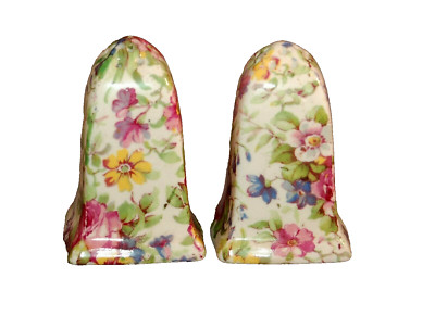 Great Pair of Chintz Summertime? England Salt & Pepper Shakers!  Excellent