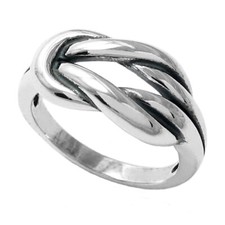 925 Sterling Silver Simple Love Knot Women's Ring