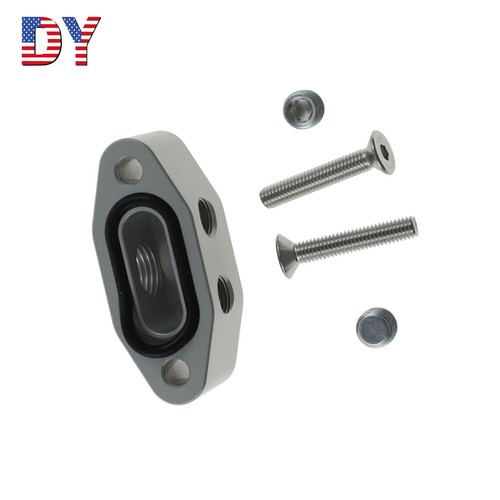 1Pc 90 degree 1/8" NPT OIL FEED LINE ADAPTER PLATE for LS LS1 TWIN