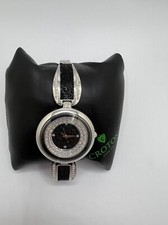 Croton Black Pave Clear Crystal Bangle Watch GORGEOUS