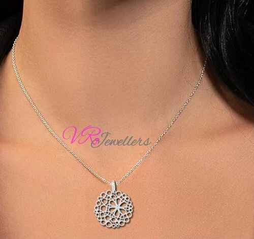 Collar Colgante Flor Acero Quirúrgico Mujer Damas Longitud de la Cadena: 45cm Foto 2 de 4