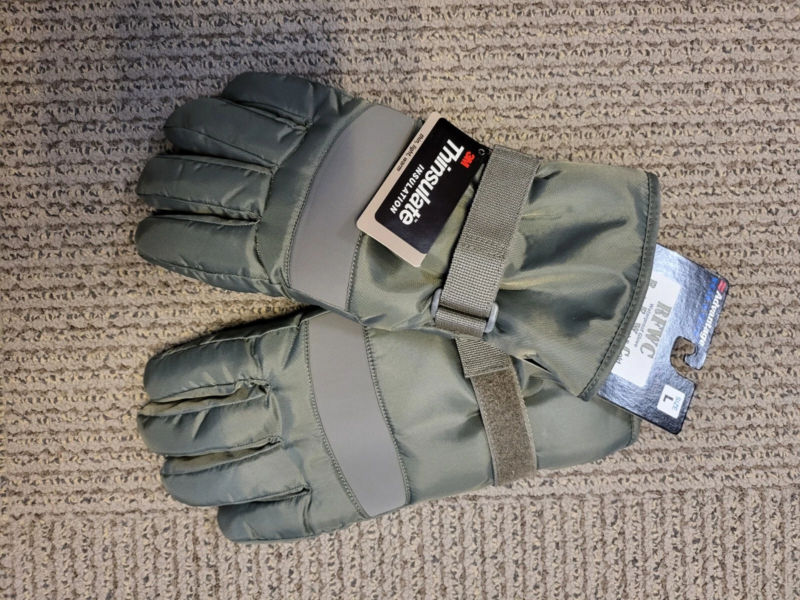 Advantage Wear & Gear Thinsulate RFWC Gloves Size: L, Olive Green - New