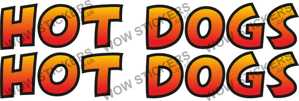 WOW Catering Trailer sticker Hot Dogs sticker x 2 hot food decals shop (choose size
