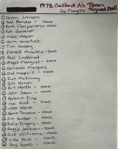 1973 Oakland A’s World Series Champs Team Signed Ball 26 Players PSA Letter COA - Picture 12 of 14