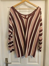 Ladies striped multicolour sparkly top by Millenium, size UK 14
