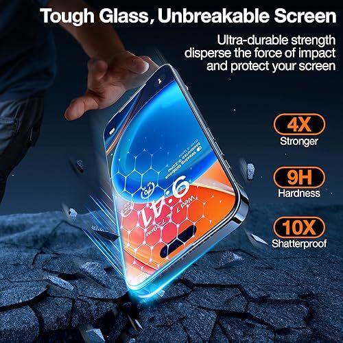 TORRAS Diamond Shield for iPhone 15 Pro Max Screen Protector