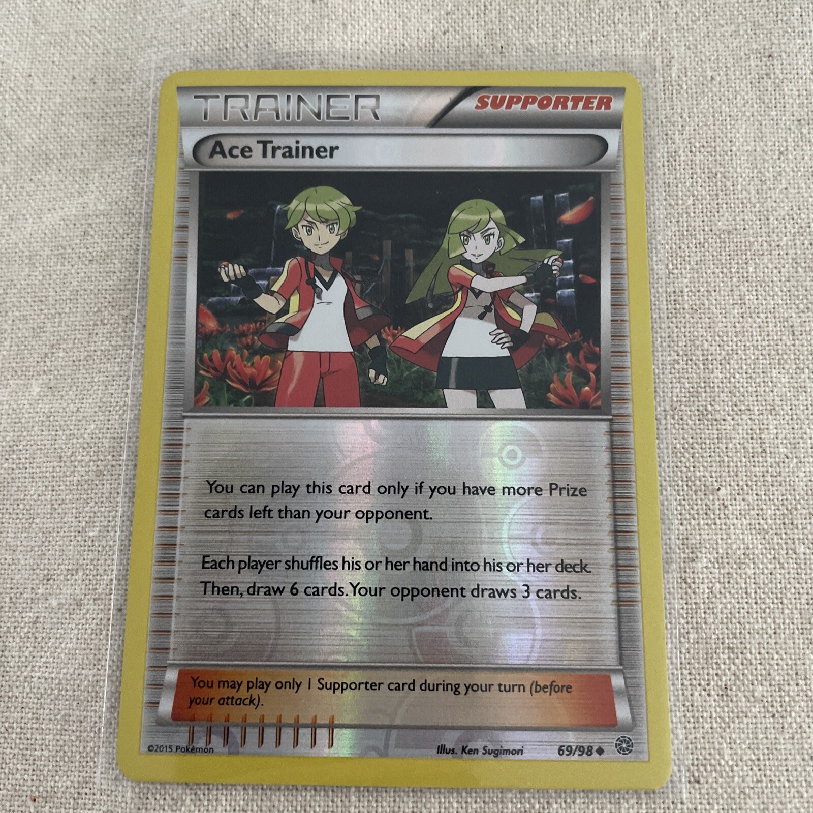 Pokemon TCG Ace Trainer 69/98 Reverse Holo Trainer Card 2015Ancient Origins NM/M