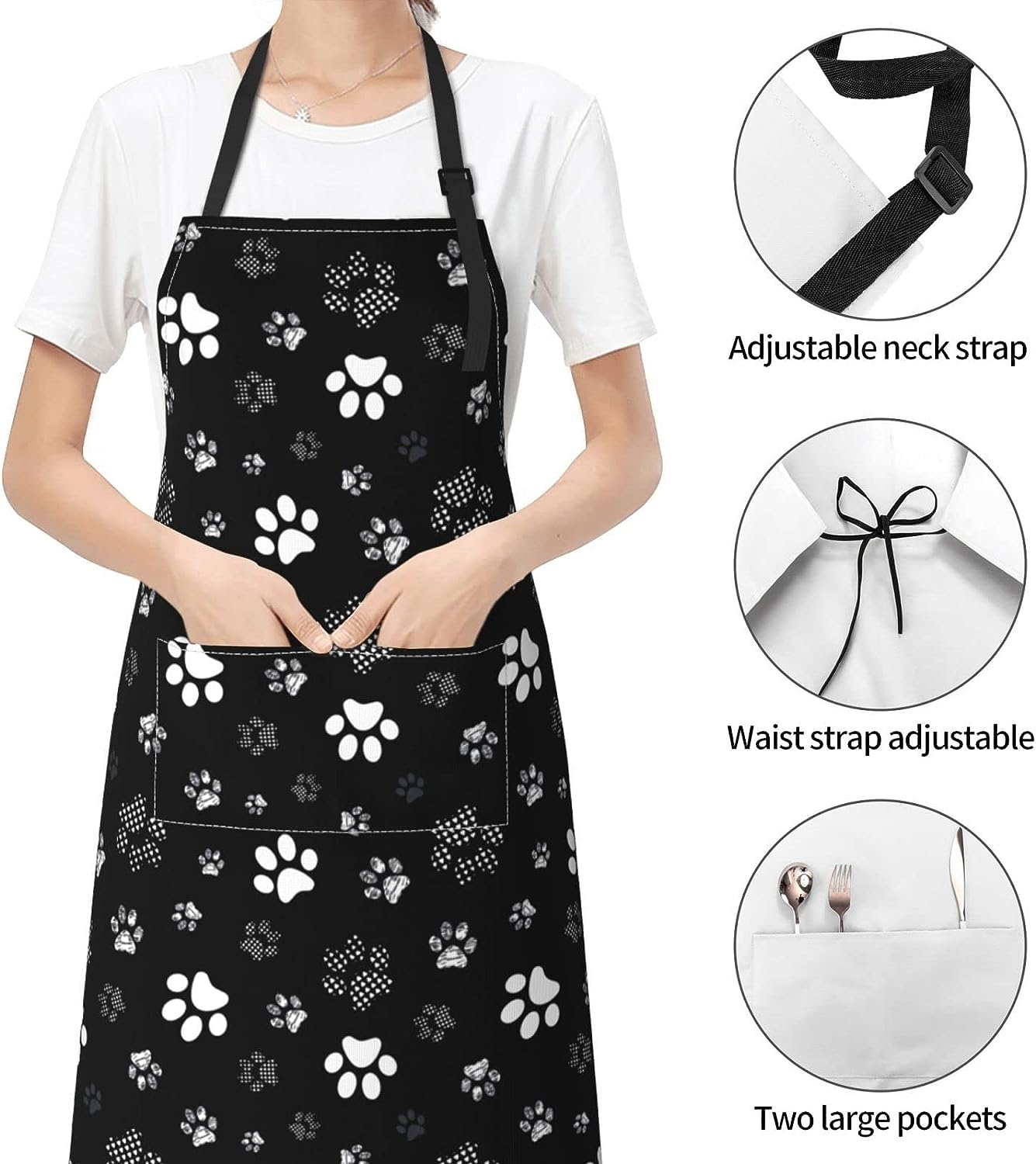 SHAPTOY Dog Grooming Apron Waterproof Funny Animal Dogs Paw Aprons with
