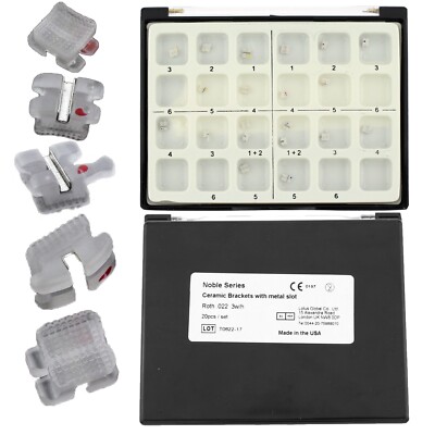 Orthodontic Ceramic Bracket Metal Slot Aesthetic Braces Roth 022 5-5 3M Clarity