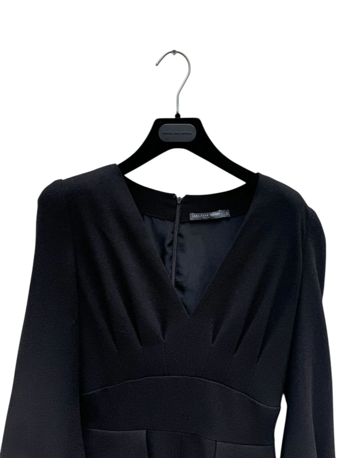 Abito Alexander McQueen 2013 nero lana duchessa peplo