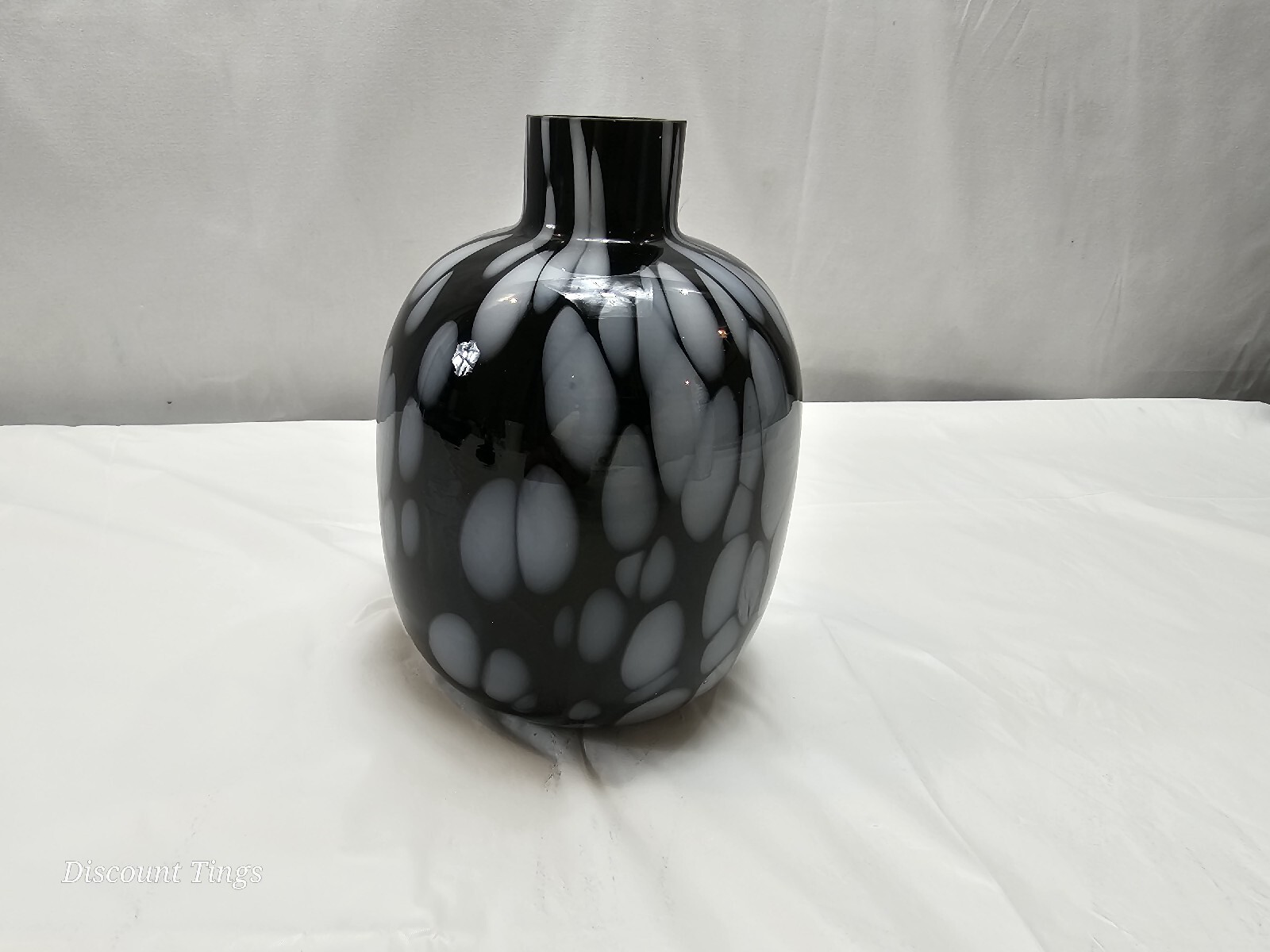 Black And White Spot Hand Blown Glass Vase 6 3/8 X 4 1/2 eBay