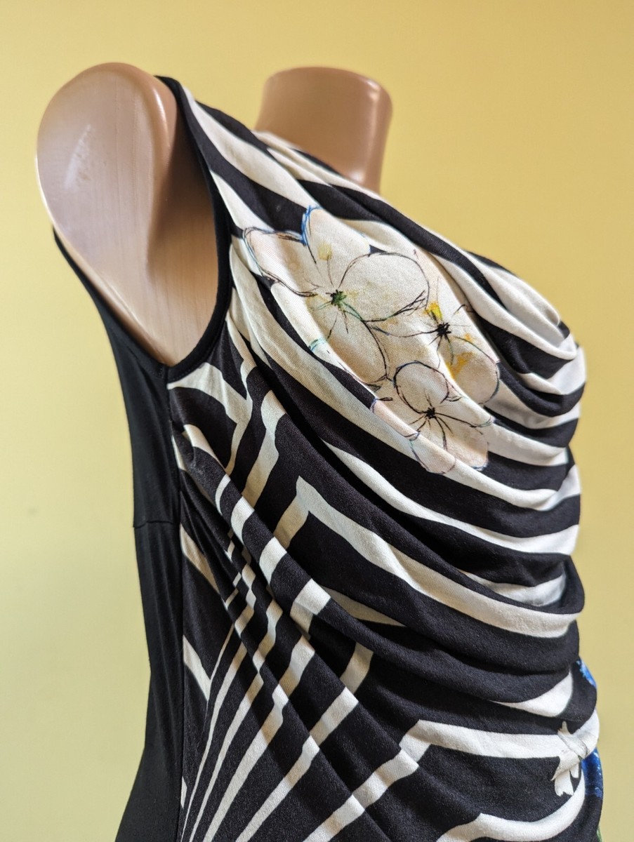 x-masuminnie  Desigual 6103368 Desigual Sz M black gray white bodycon Geometric Stripe
