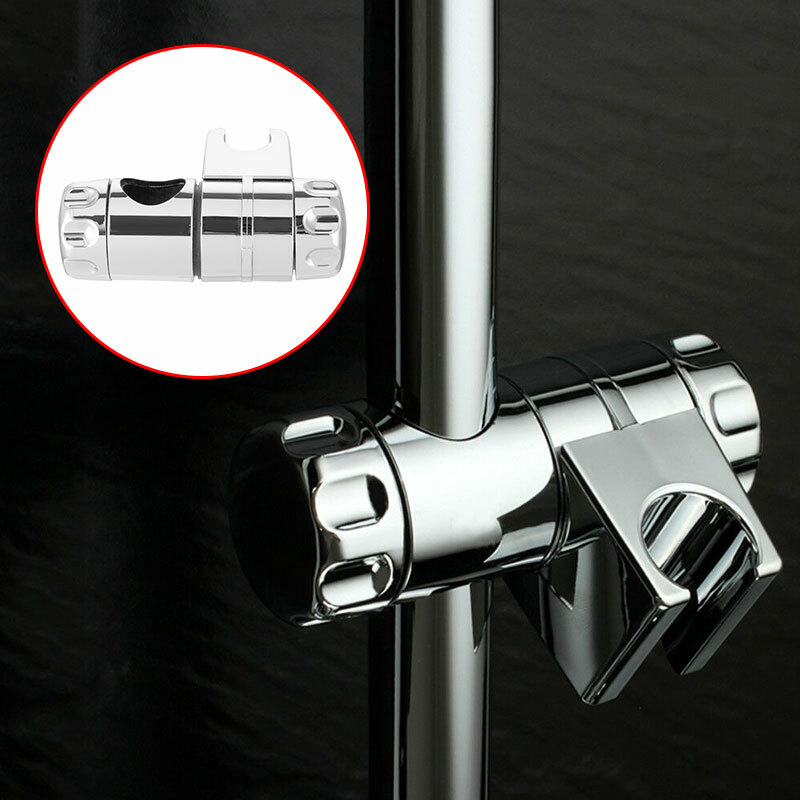 Chrome Shower Rail Head Slider Holder Adjustable 25mm Universal Bracket