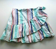 Cat  Jack Girls Striped Multi Colored Ruffle Skirt Size Medium 7/8 