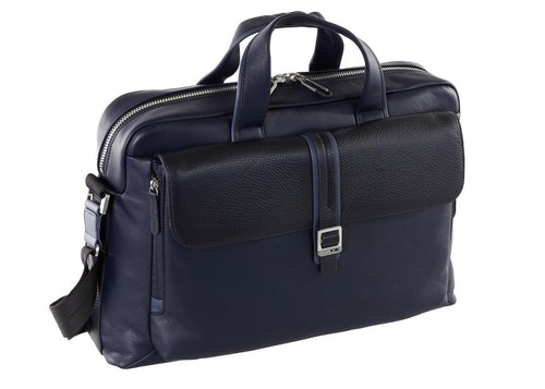 Borsa NAVA Courier Leather da Lavoro 2 Manici, Tracolla Removibile - Blue |  eBay