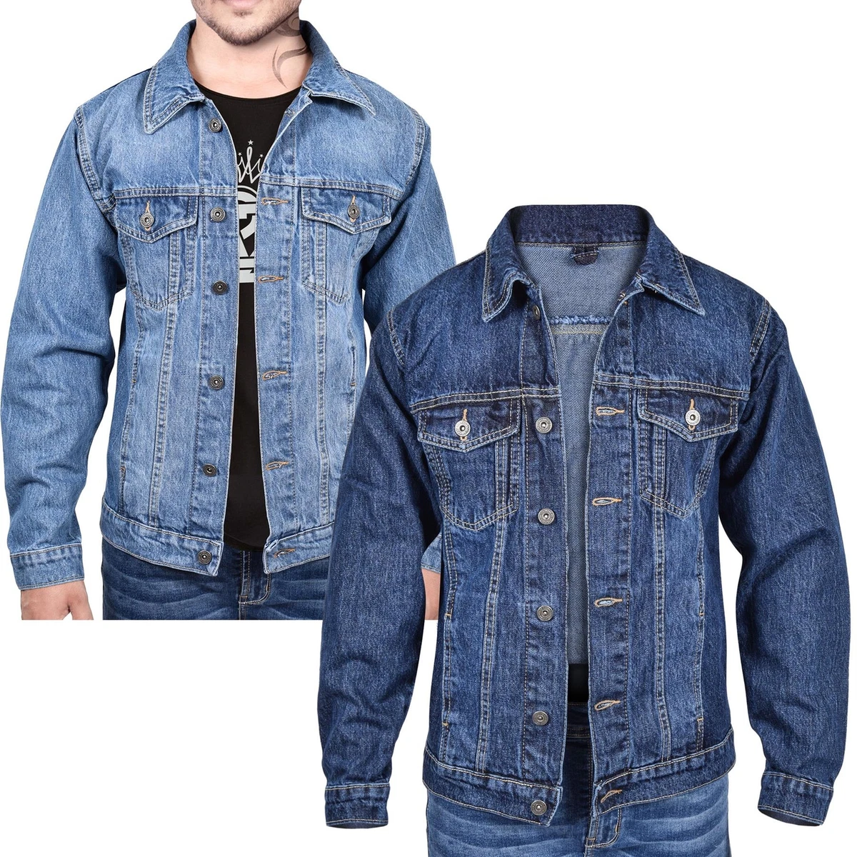 Mens Jacket Fashion Denim Jacket Jeans Long Sleeves Coat for Mens S M L XL XXL
