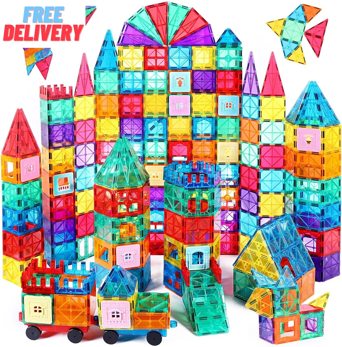 Magnetic Tiles For Kids, 3d Magnetic Blocks Stem Magnetic Building Blocks,  Learning Educational Magnet Toys For Boys Girls Construction Kit Magnetic T