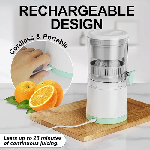 Exprimidor eléctrico recargable de cítricos manos libres masticador naranja limón exprimidor - Imagen 12 de 13