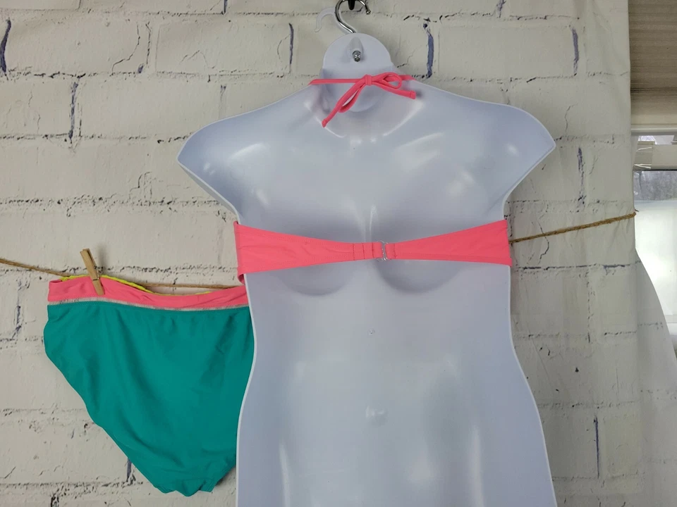 OP 2 piezas Traje de baño Bandeau Top Calzoncillo Inferior Talla XL Forrado Acolchado Halter Corbata Foto 4 de 4