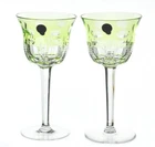 Waterford Simply Lime Cut to Clear Crystal Wine Goblets Excellent No Box