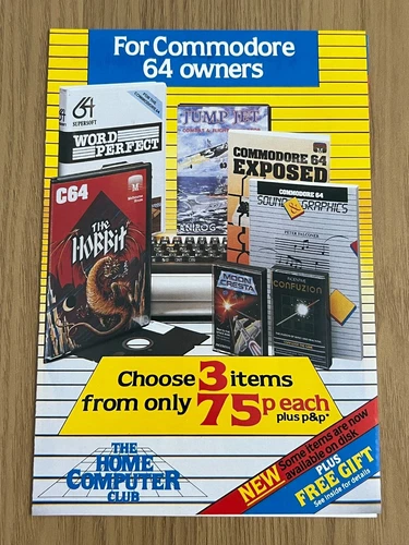 Immaculate Commodore 64 The Home Computer Club Leaflet -👽👾Retro Gift Idea👾👽