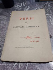 Raro VERSI DI GIOVANNI CAMERANA  CASA EDITRICE RENZO STREGLIO  Con Biglietto 