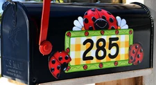 Mailbox Magnet (Partial Cover) Ladybug Magnetic Address Sign w/set of Ladybugs