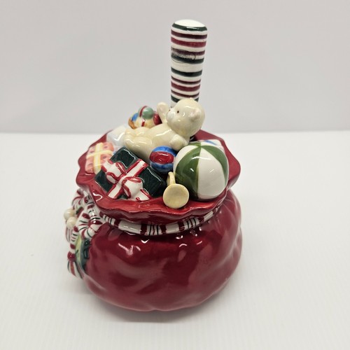 Longaberger Pottery Babbo Natale's Christmas Gift Bag Dip Bowl con diffusore vintage - Foto 2 di 10