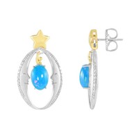 ÄThiopischer Blauer Opal Silber-Ohrringe
