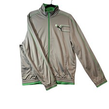 VTG PUMA Iconic Full Zip Track Jacket Lime Green  Gray Tripple Puma Mens Size M