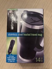Heated Travel Mug Emerson Stainless Steel 14fl oz. Black Color New