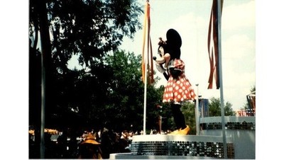 Color Photograph Minnie Mouse Parade Float Disneyland 1980s Polka-Dot Dress