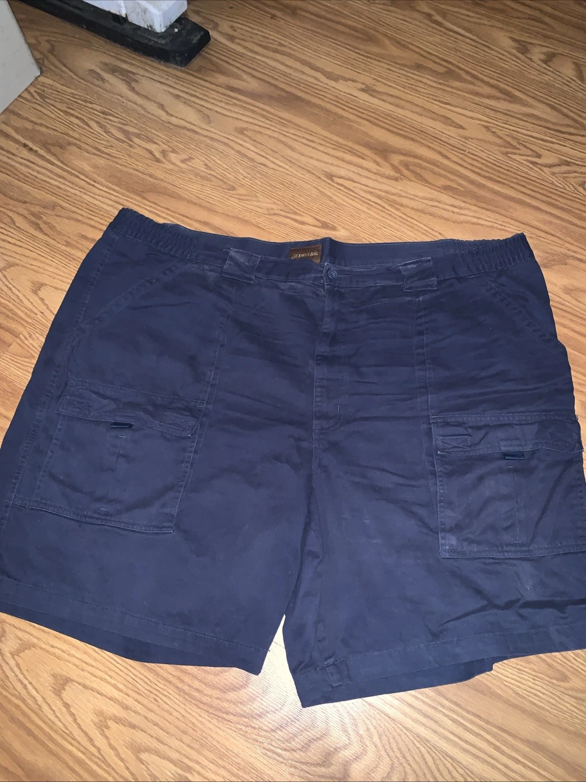 St Johns Bay Mens Cargo Shorts Blue Size 50 Big & Tall 100% Cotton 5”