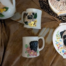 Pug Handmade Ceramic Collectibles Mugs Plates Vases Figurines