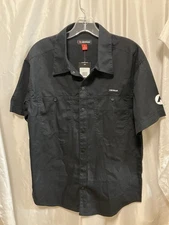 Airwalk Short Sleeve Work Shirt Snaps Buttons Mens S Graphic Print Skater Skull