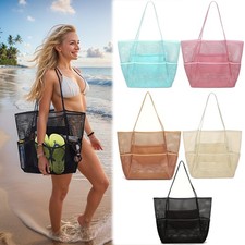 Mesh Beach Bag Large Tote Sandproof Waterproof Outdoor Camping Travel Summer Bag