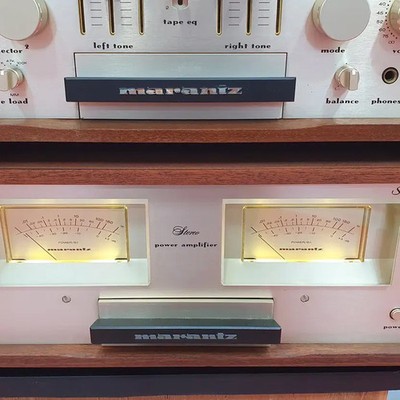 Marantz SM-7 Power Amplifier & SC-7 Preamp with Original Wood Case