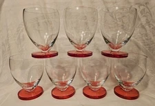 7 Lenox Kate Spade NY Gramercy Park Pink 13 oz Glasses 4 3/8" Tall 2004-2006 EUC