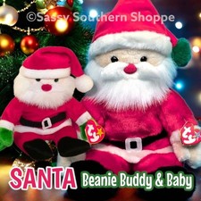    SANTA Claus   Ty Beanie BUDDY  BABY Christmas 2-Piece Set MWMT 