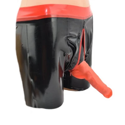 SPECIALUNDERWEAR Latex Shorts mit Reißverschluss und Hülle, Hand made (3XL)