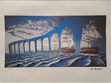 Rob Gonsalves Signed - Sun Sets Sail - Collectable Lithograph