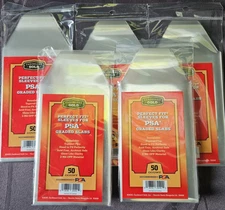 250 Cardboard Gold Perfect Fit Graded Slab Card Sleeves PSA Logo (5 packs)