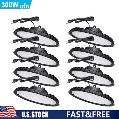 8 Pack 300W UFO Led High Bay Light Industrial Commercial Factory Warehouse Light