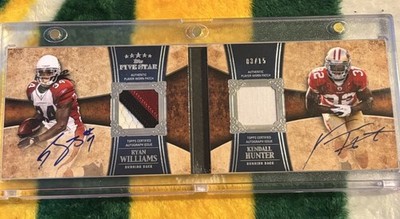 2011 Topps Five Star /15 Dual Auto Patch book Kendall Hunter Ryan Williams