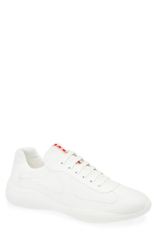 100% AUTHENTIC NEW MEN PRADA AMERICA CUP WHITE SNEAKERS UK 8/US 9
