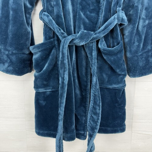 Soma Plush Robe Women Size L/XL Fluffy Extra Soft Cozy Teal Fleece Pockets Belt - Picture 5 of 16