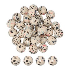 30 Pcs Silicone Round Beads, 15mm Camouflage Beads, Camo Brown