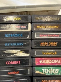 Atari 2600 System Bundle Console 26 Games 2 Joystick Paddles OEM Power WORKS!