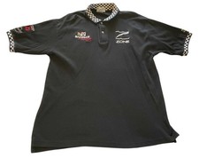 Vintage 1990's Brunswick Racing Black/Checkered Bowling Polo Shirt L/Large 1