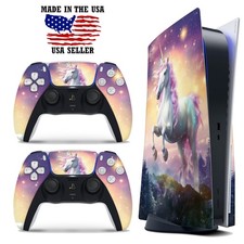 PS5 Disc Version Console  Controller Vinyl Skin Decal Wrap Mystical Unicorn